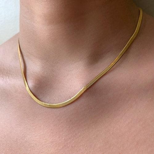 18" flat snake chain - luisajewellery
