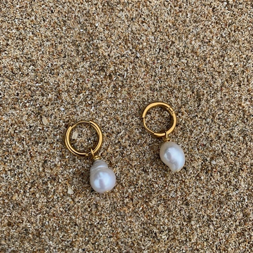 Freshwater Pearl Hoops - luisajewellery