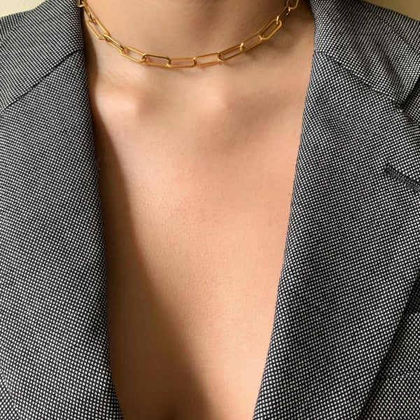 Gold paperclip chain - luisajewellery