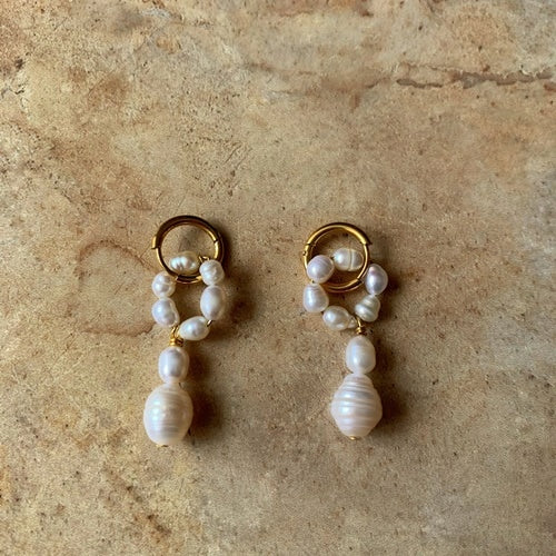 Lilah Pearl Hoops - luisajewellery