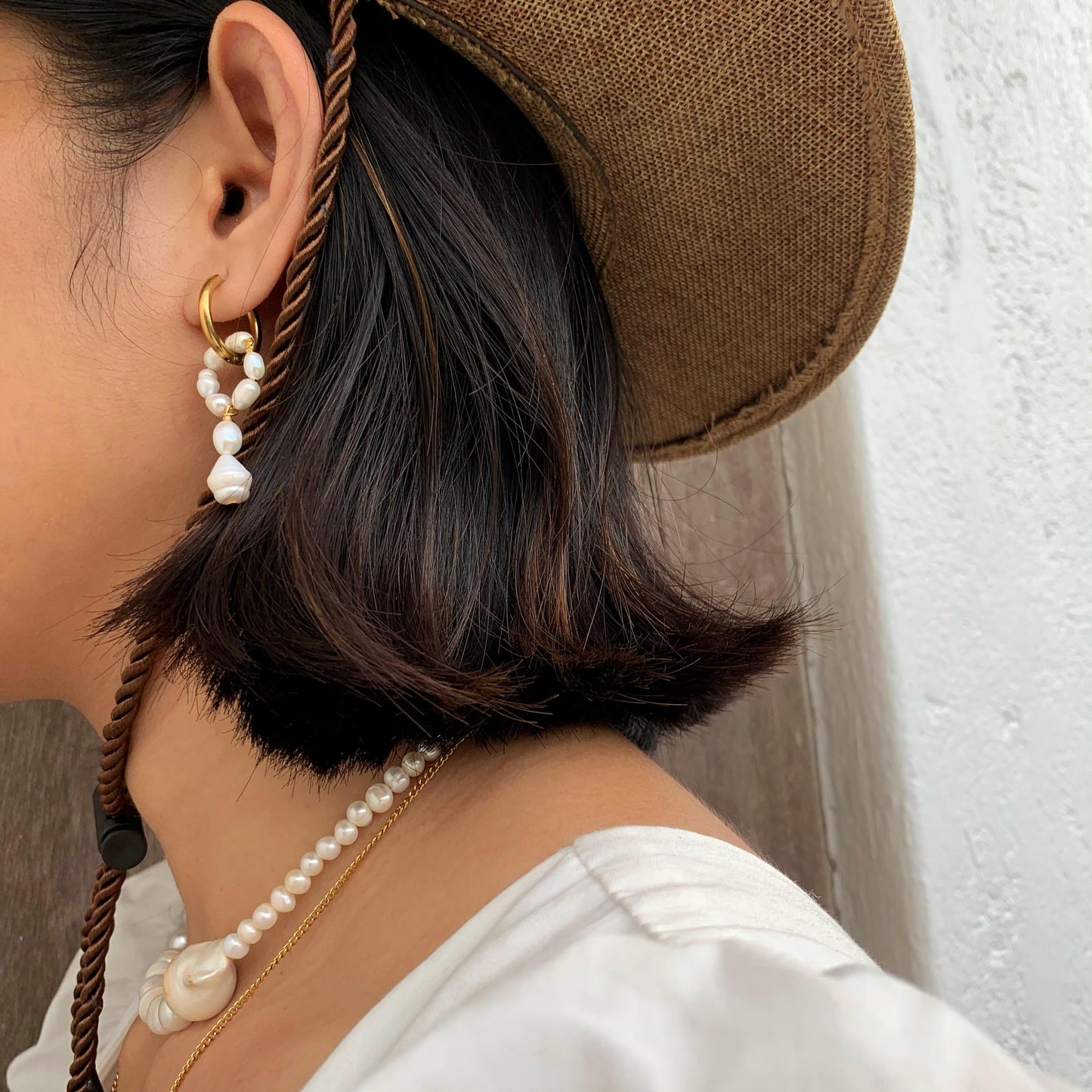 Lilah Pearl Hoops - luisajewellery